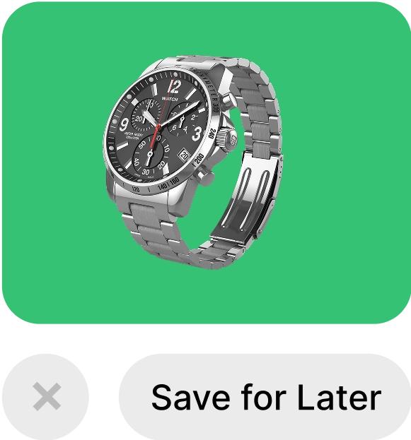 Save for later button on a product