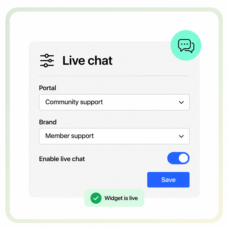 Zoho SalesIQ live chat setup in CommunitySpaces