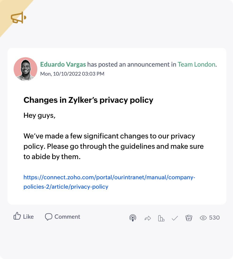 Keep everyone informed