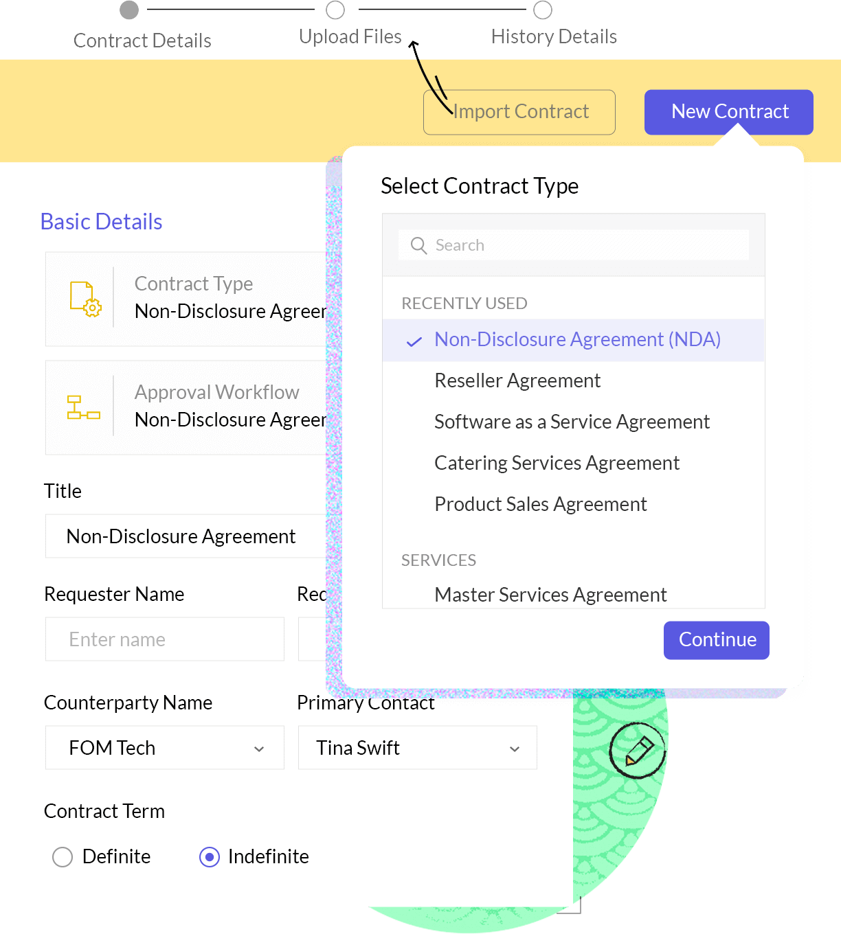 Contract-creation wizard