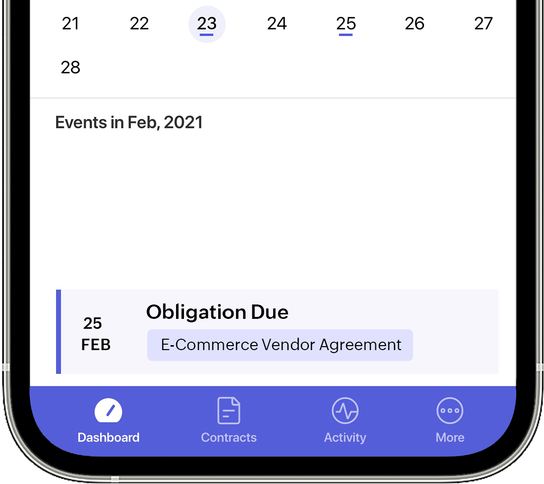 Contract schedules and reminders at your fingertips