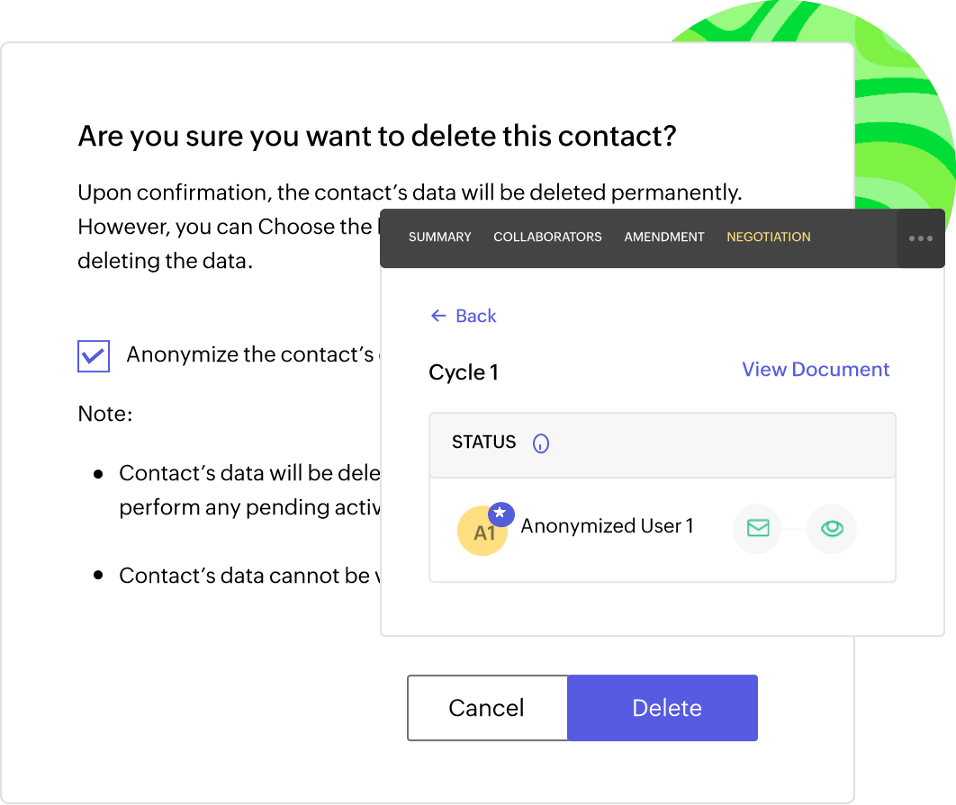 Data protection settings