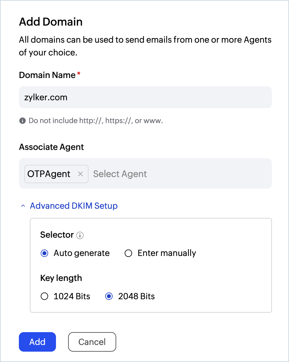 Domain addition in cpaas