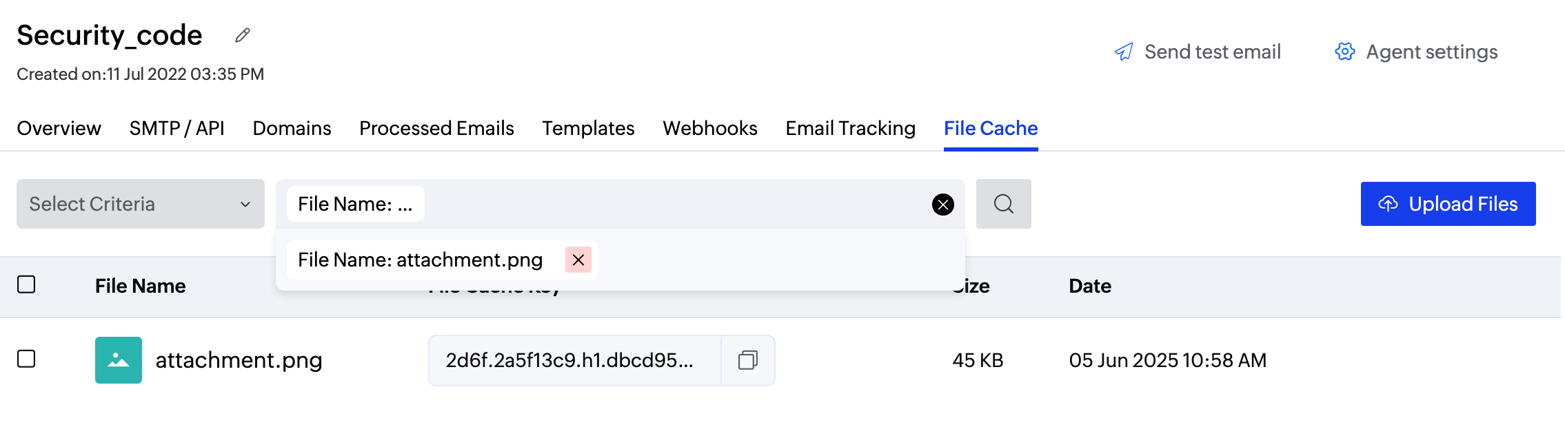 Search file cache