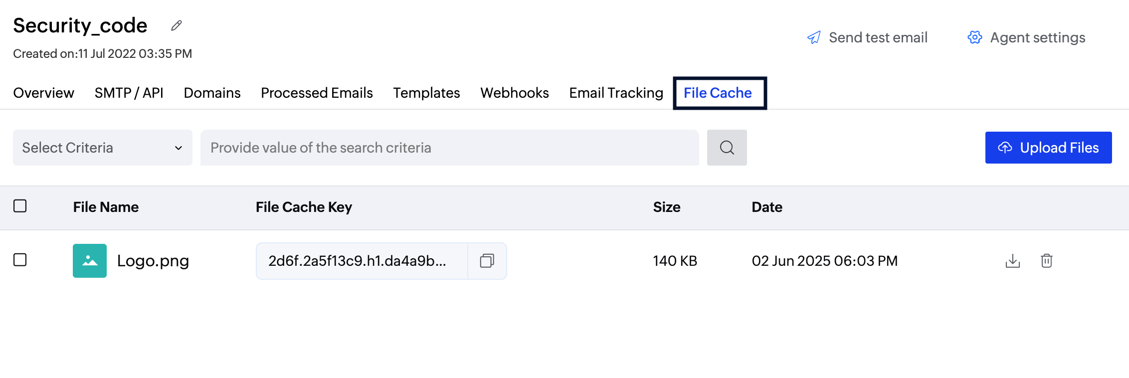 File cache section