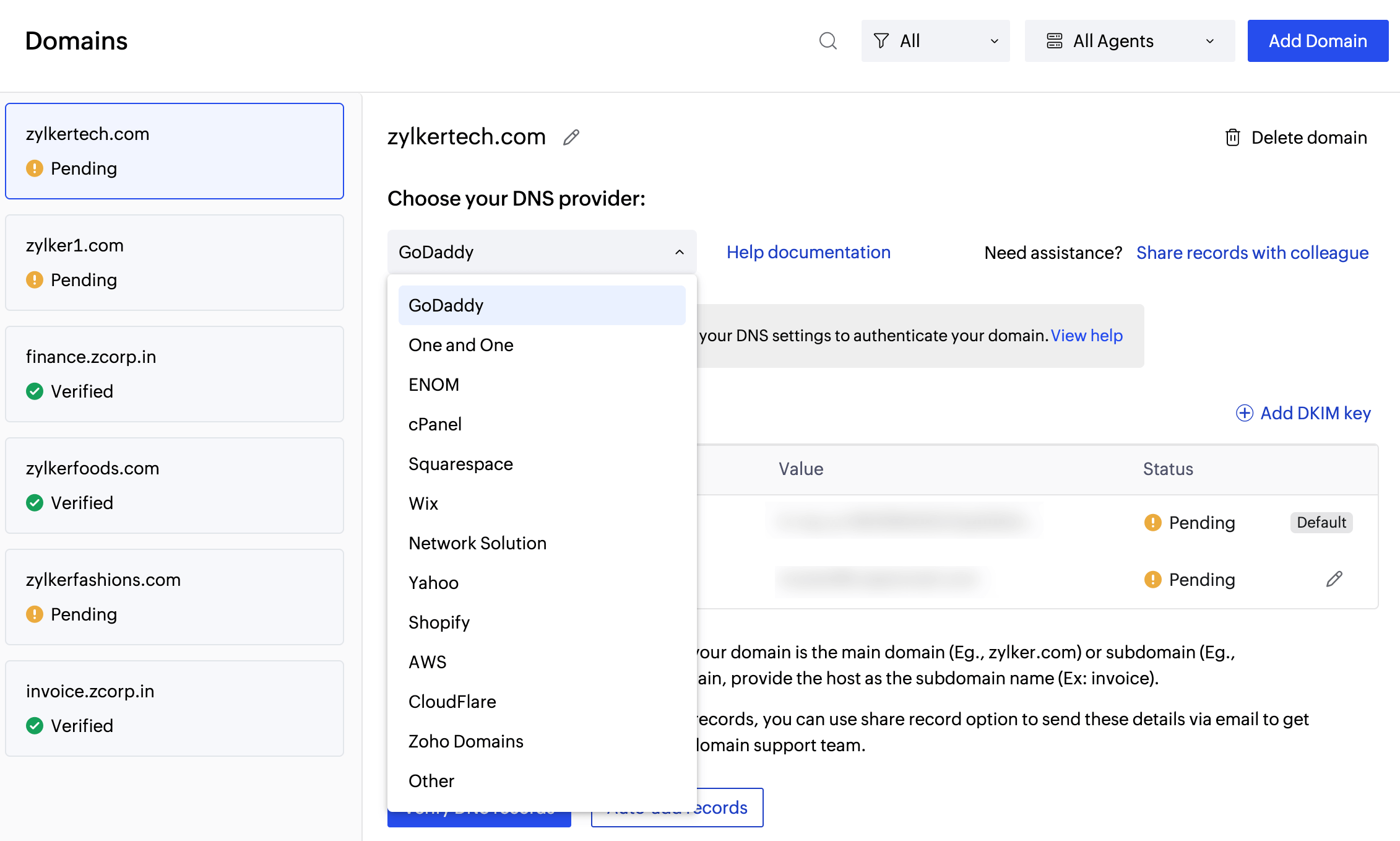 DNS configuration