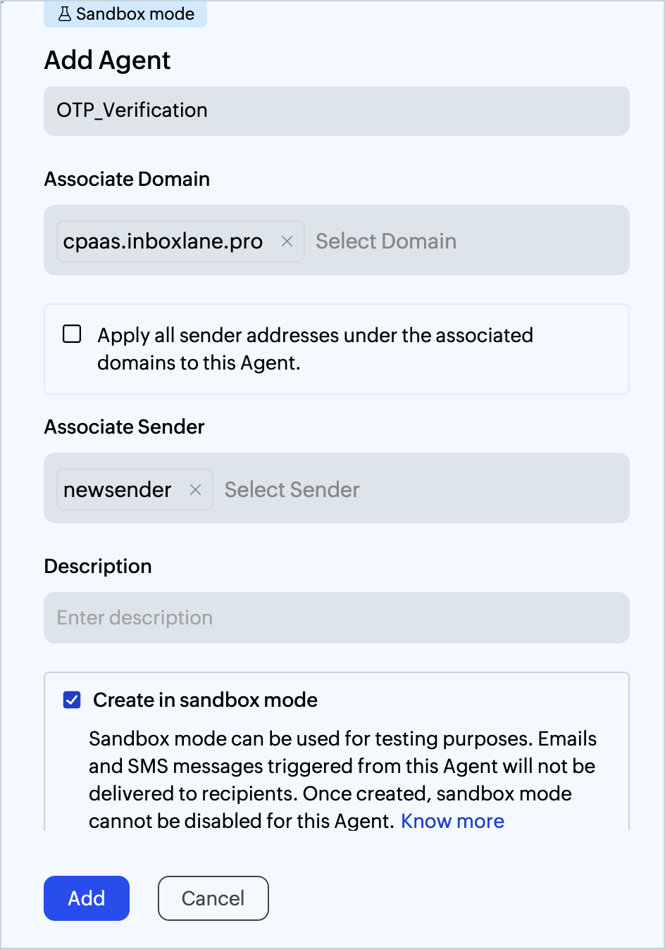 sandbox agent creation