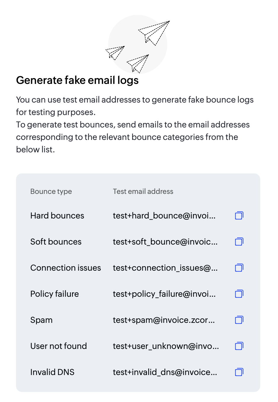 Sandbox fake email address