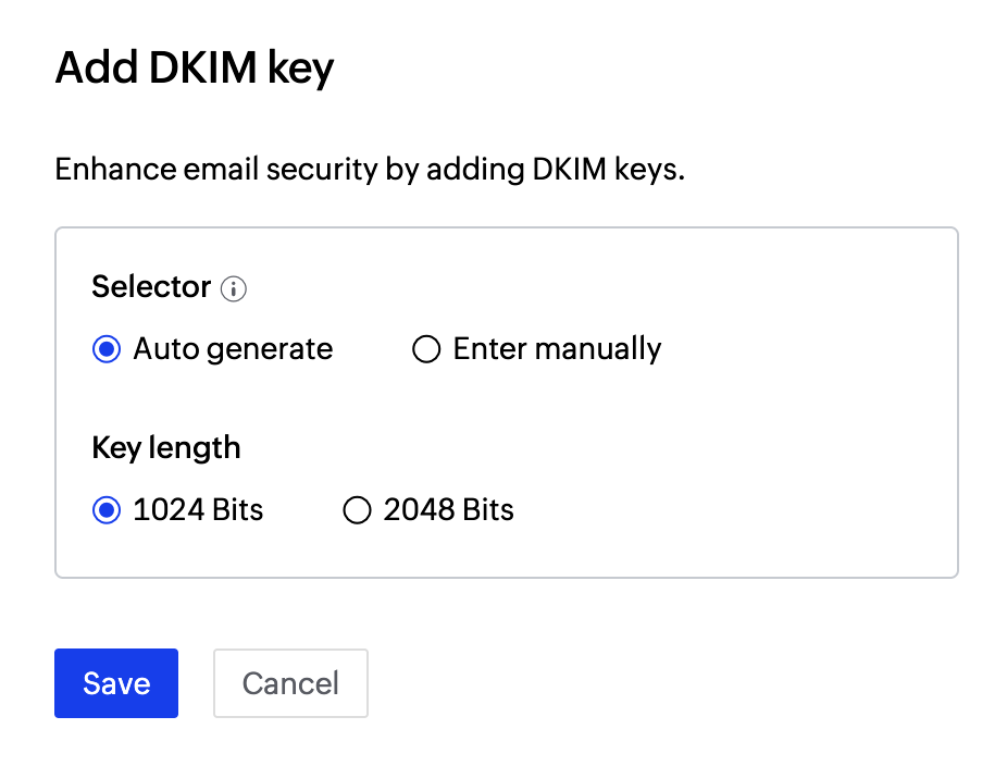 Add key length and selector