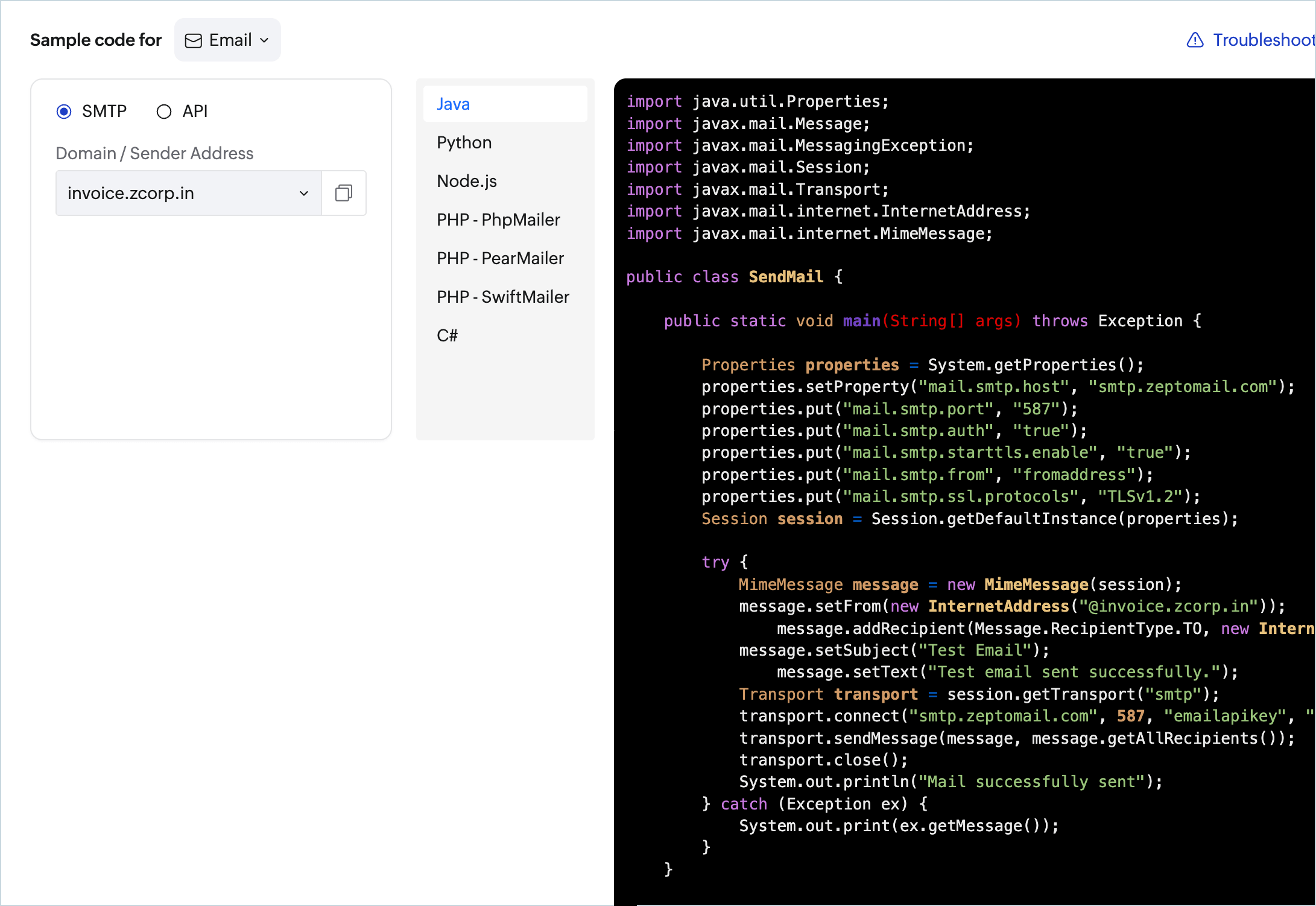 smtp code