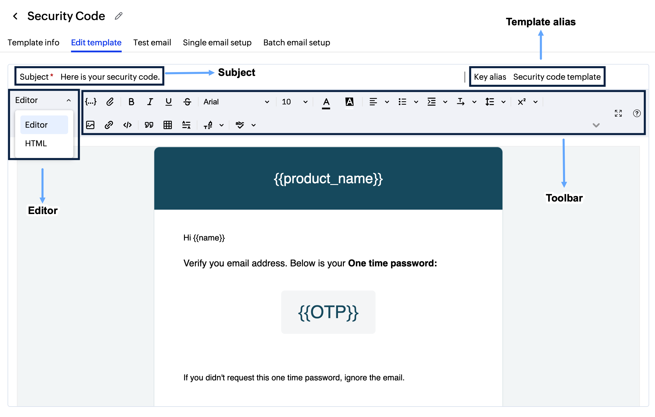 template editor