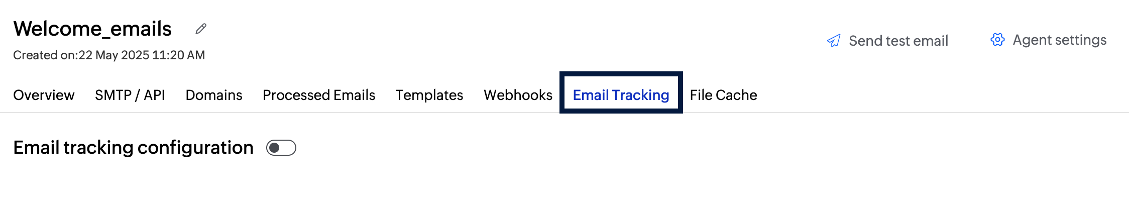 Email tracking tab Email tracking tab