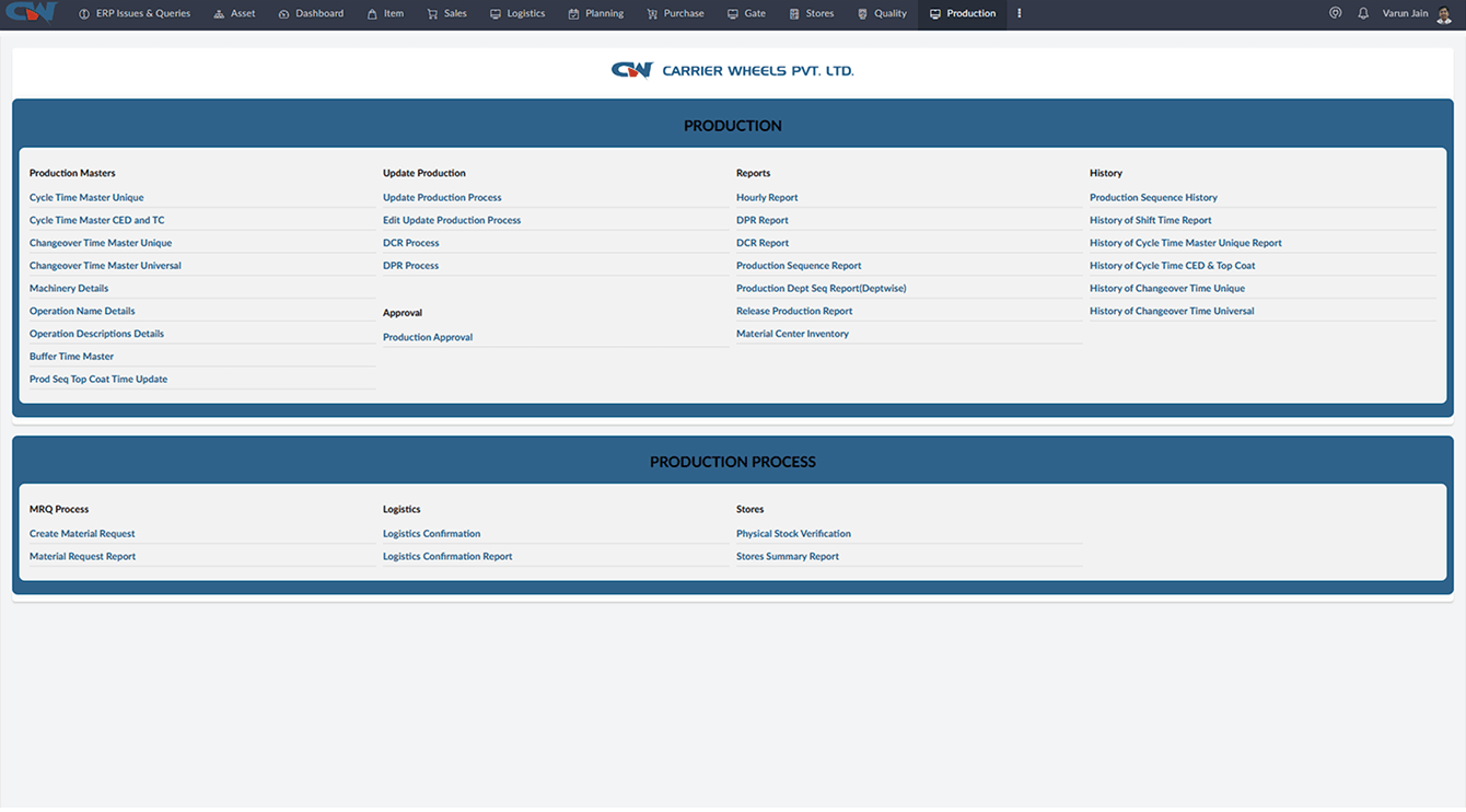 Production window view
