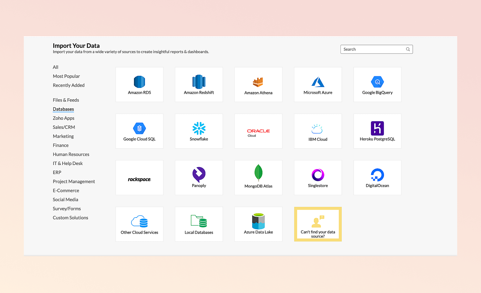 Importing from databases