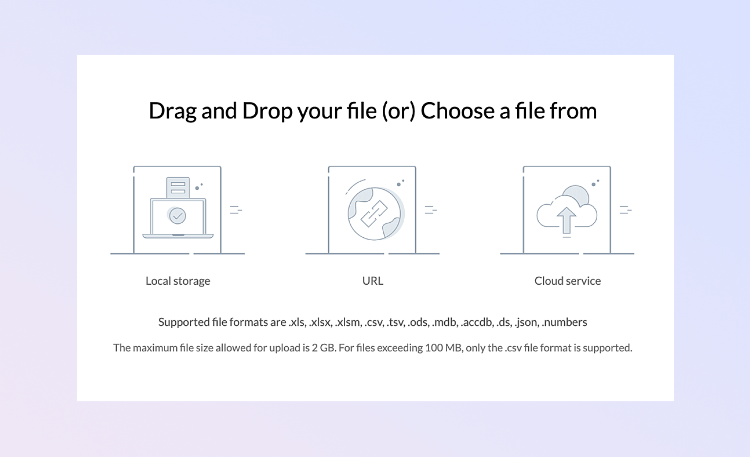 Importing from device's local storage