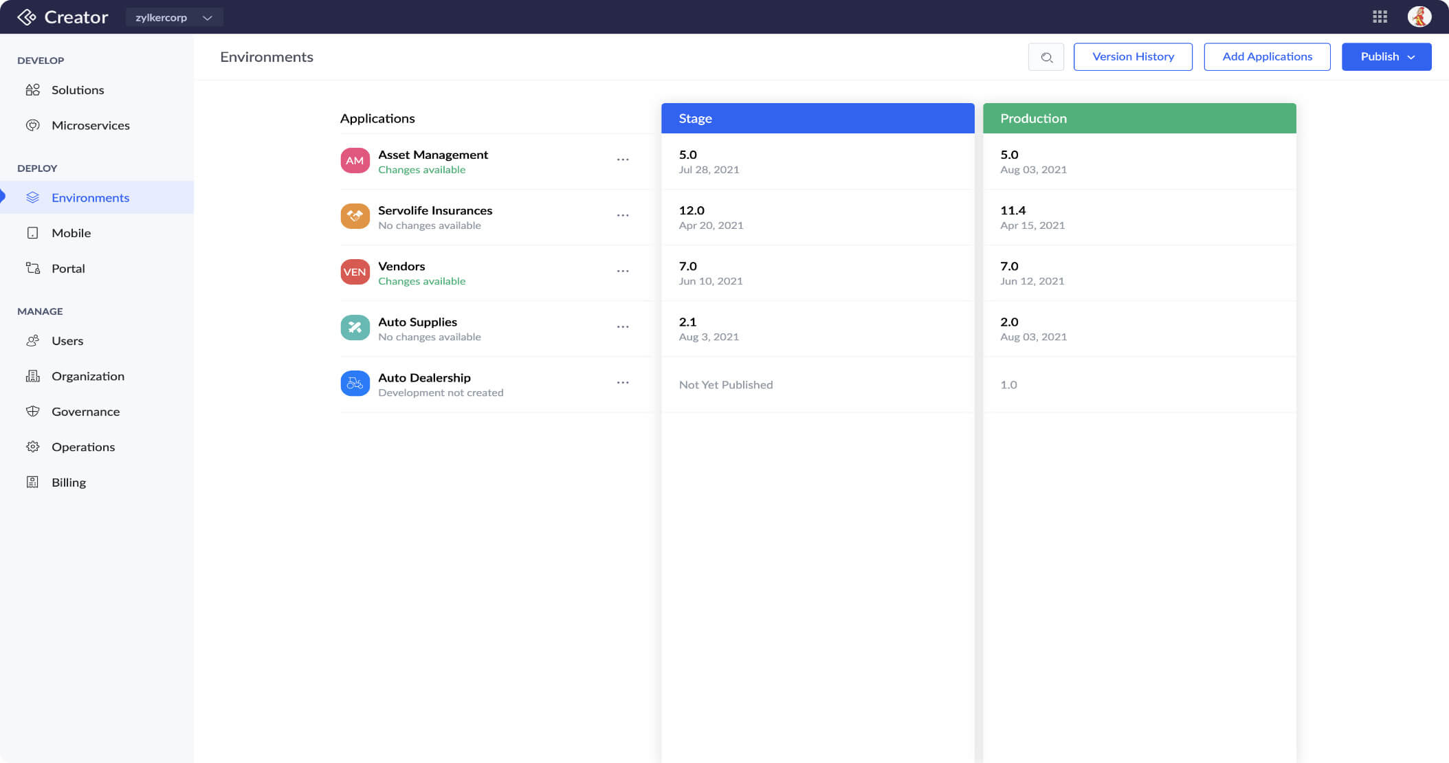 Multi-developer environment