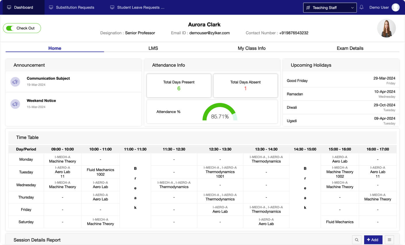 Faculty portal