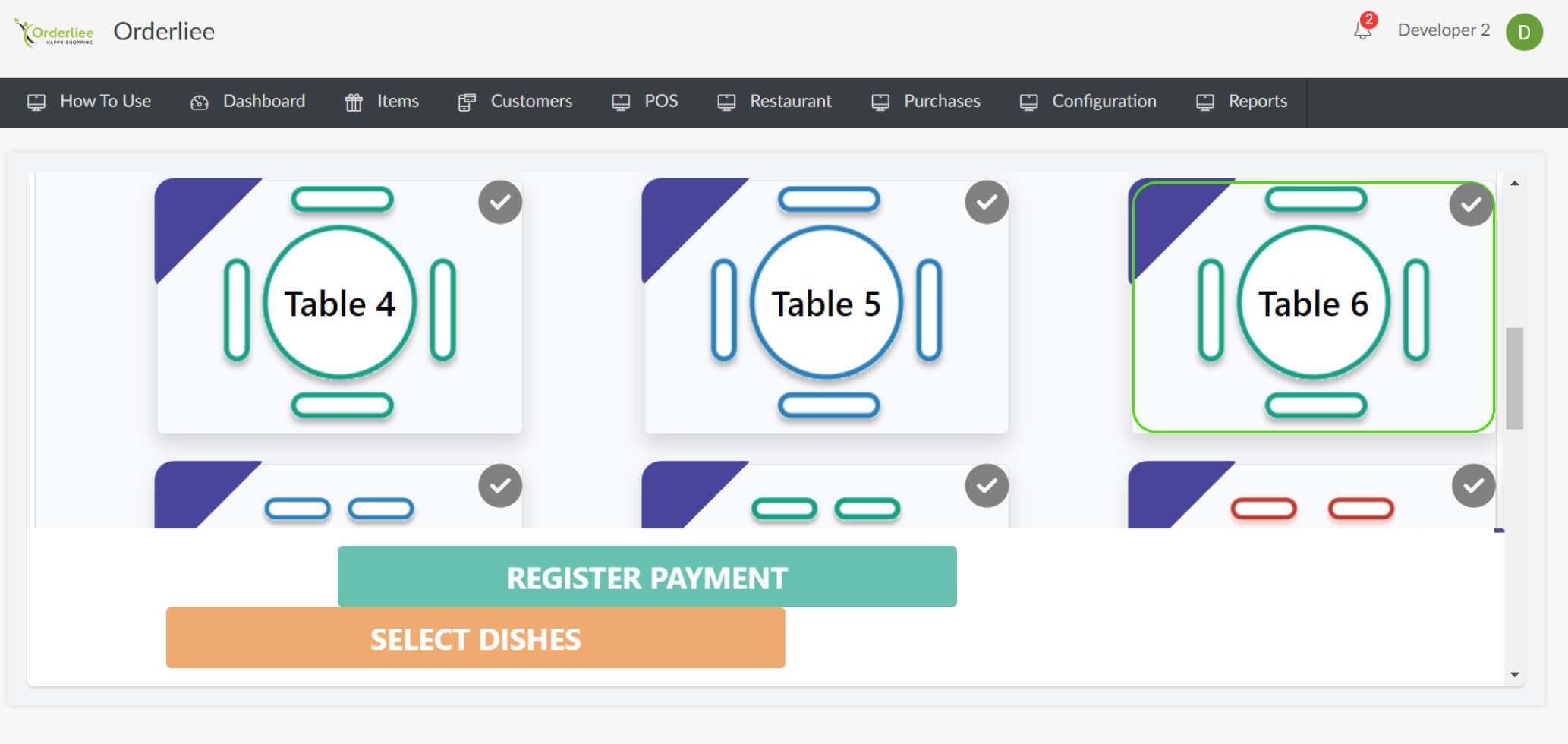 Orderliee table allocation