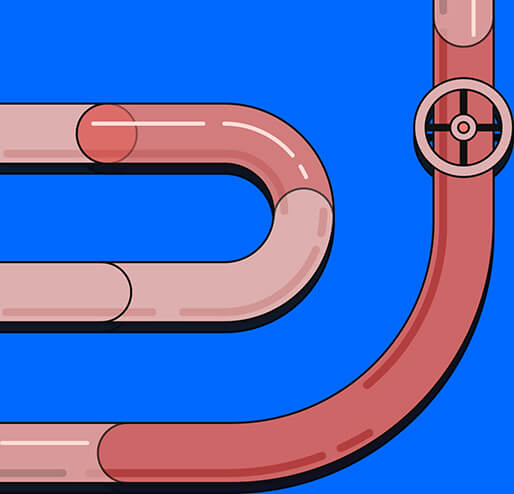 pipeline illustration blue
