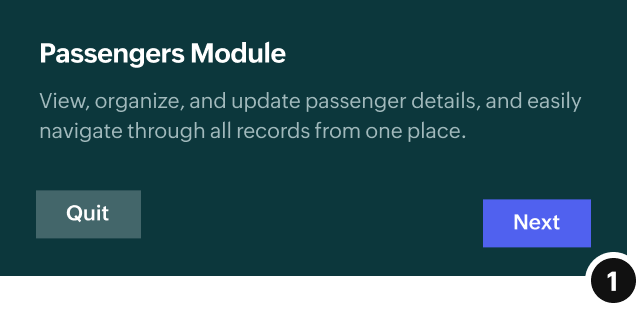 An in-app flow to guide users through business processes