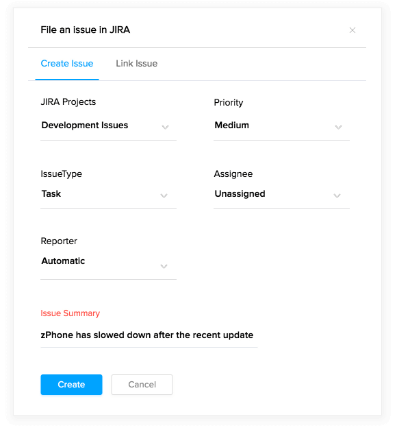 customer issue track integration