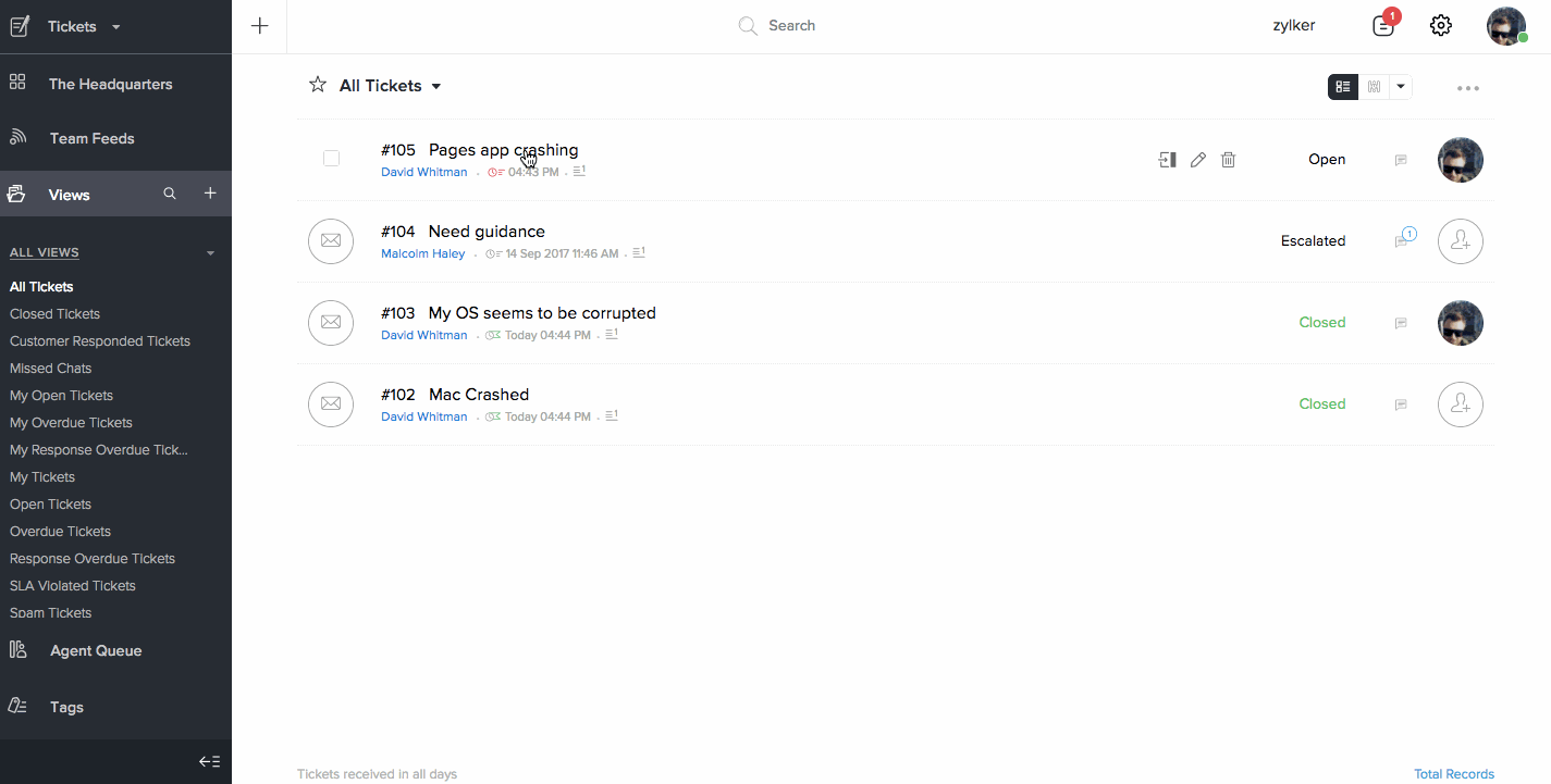 Best remote help desk software - Zoho Desk Integration 