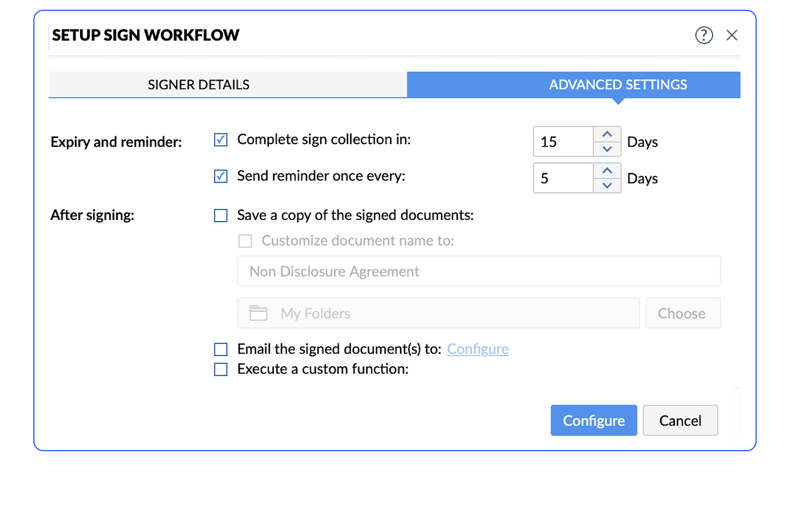 Assign signers dynamically