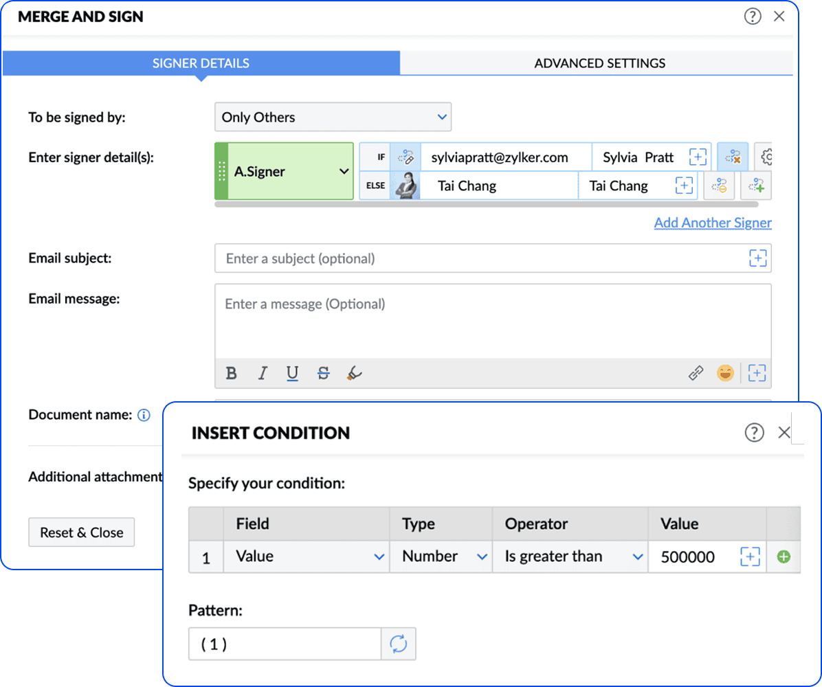 Assign signers dynamically