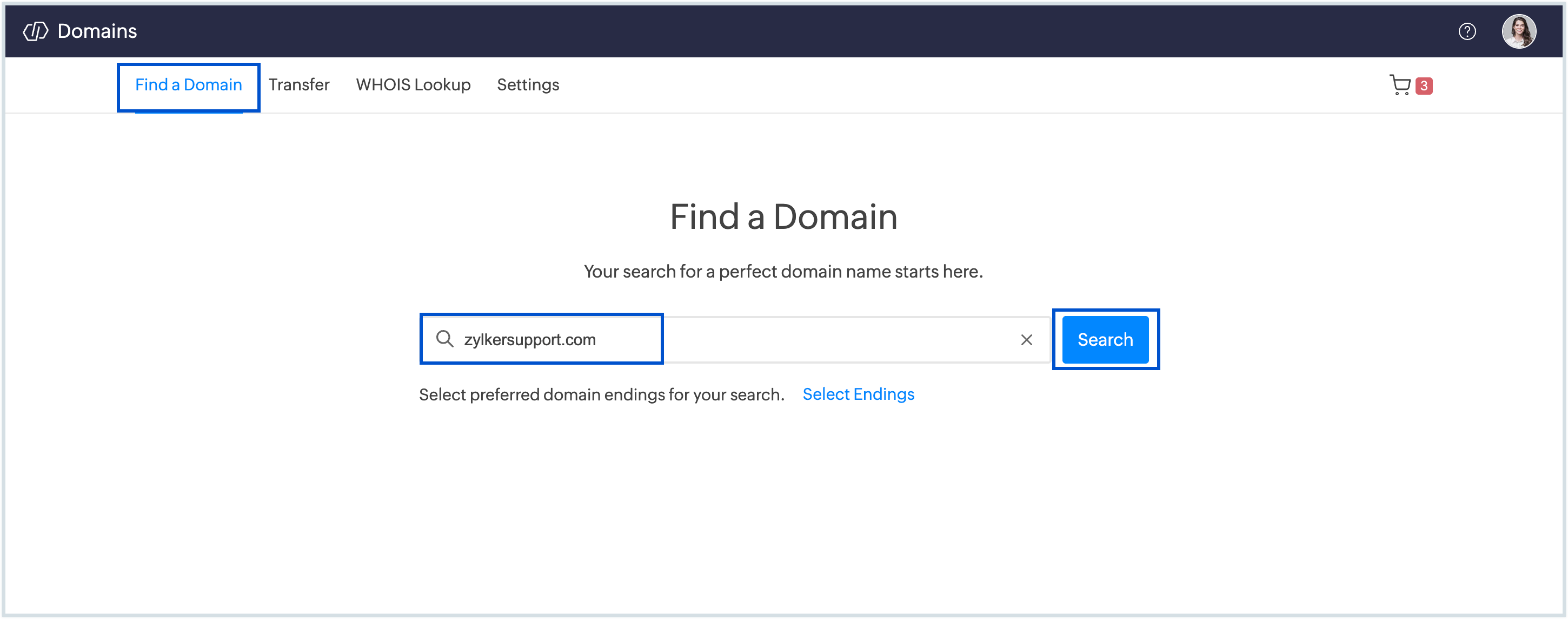 Find a domain Find a domain