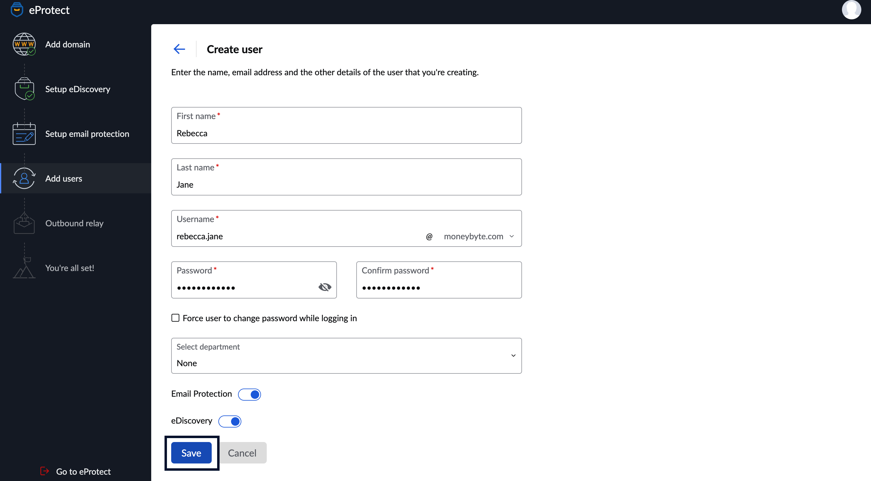 Create User Manually Create User Manually