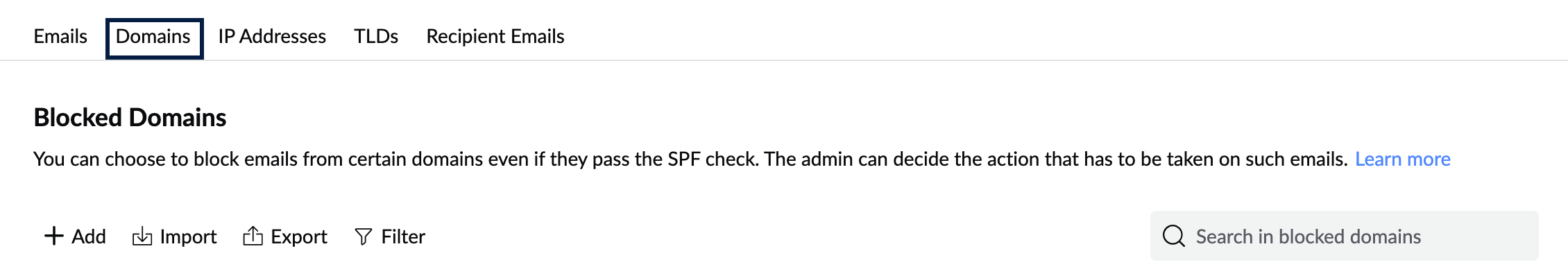 Blocked Domains Blocked Domains
