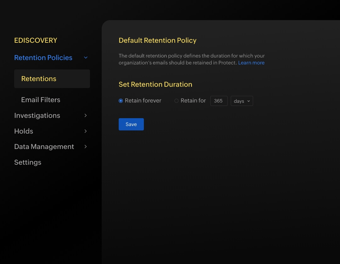Forever retentionā¤at no surplus charge
