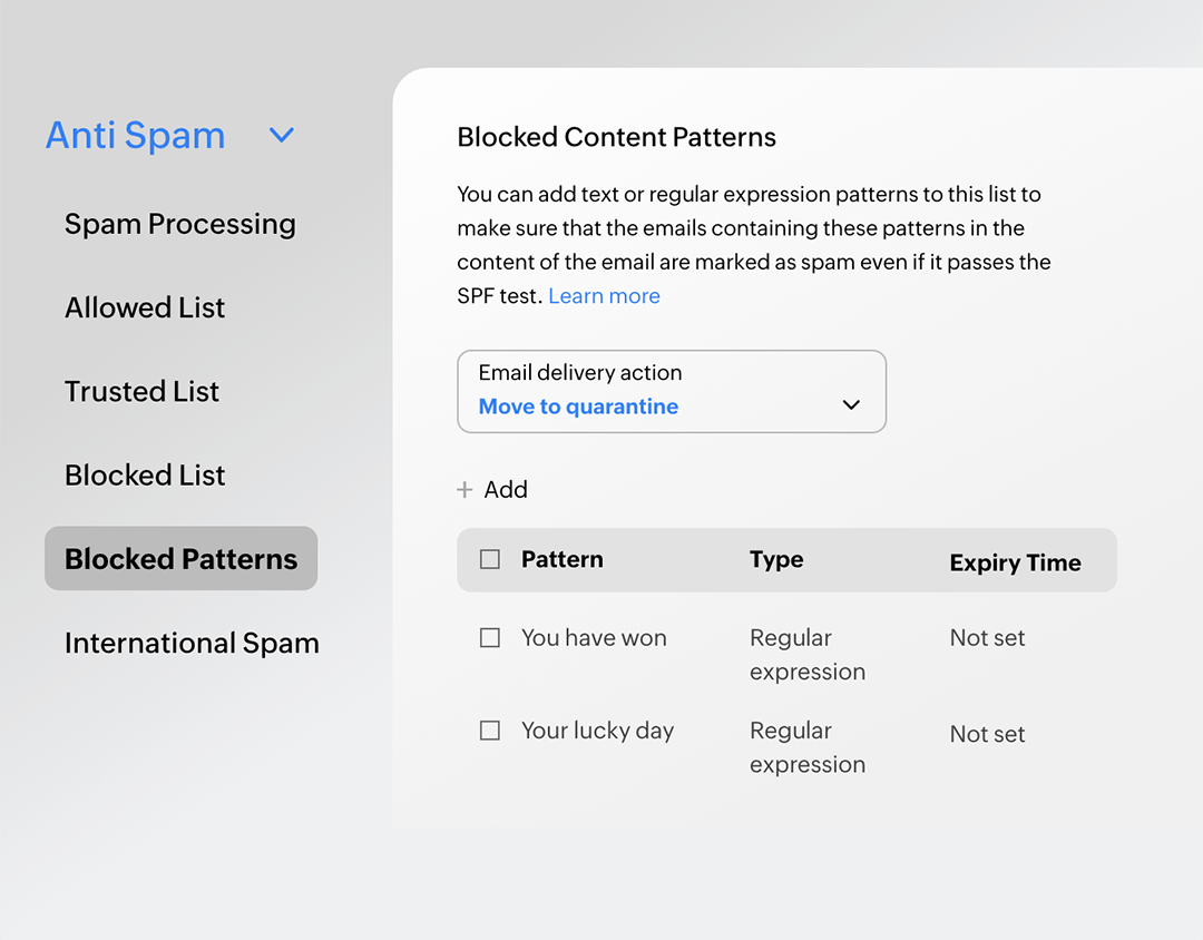 Pattern-based blocking