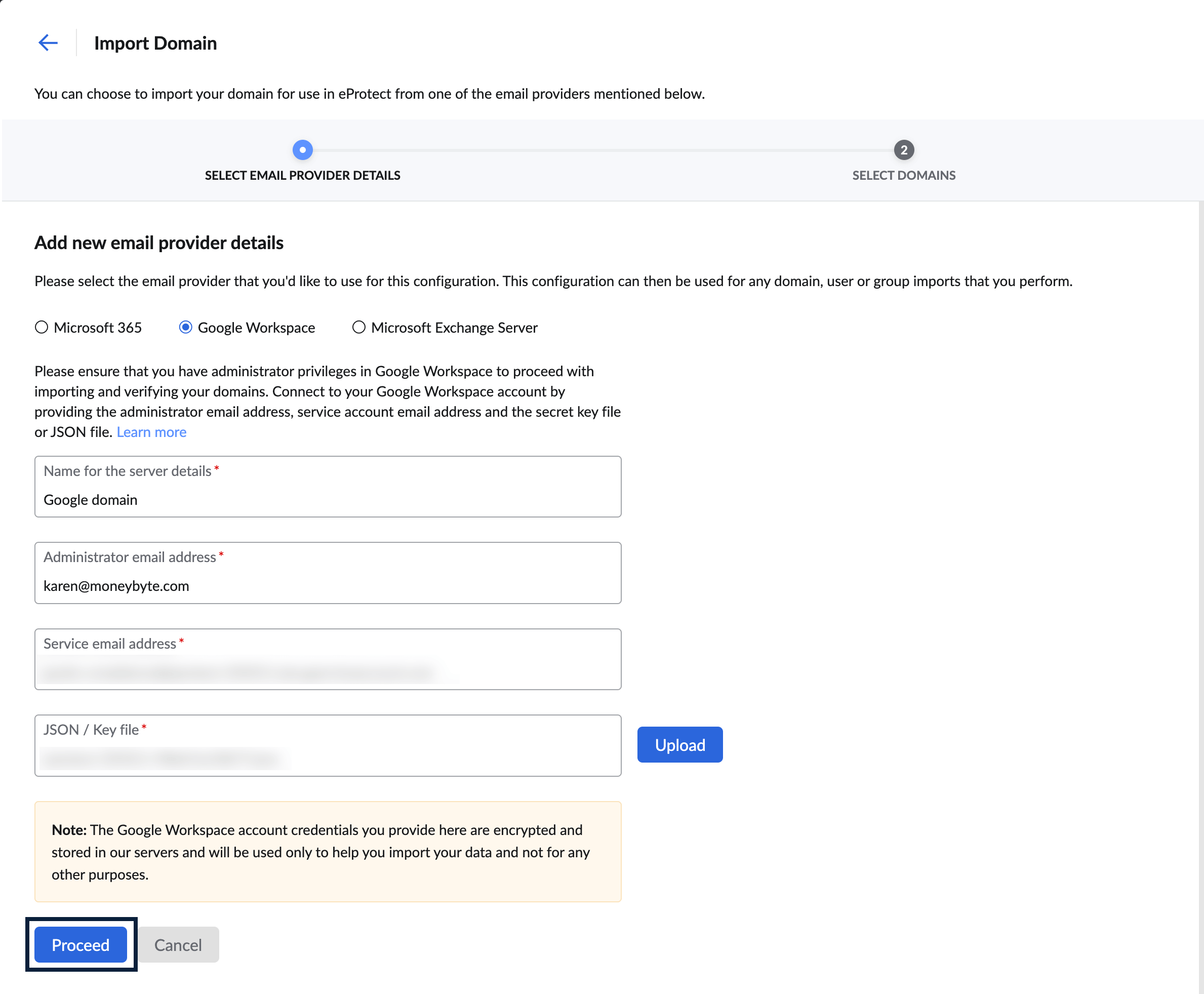Import Domain from Google Workspace Import Domain from Google Workspace
