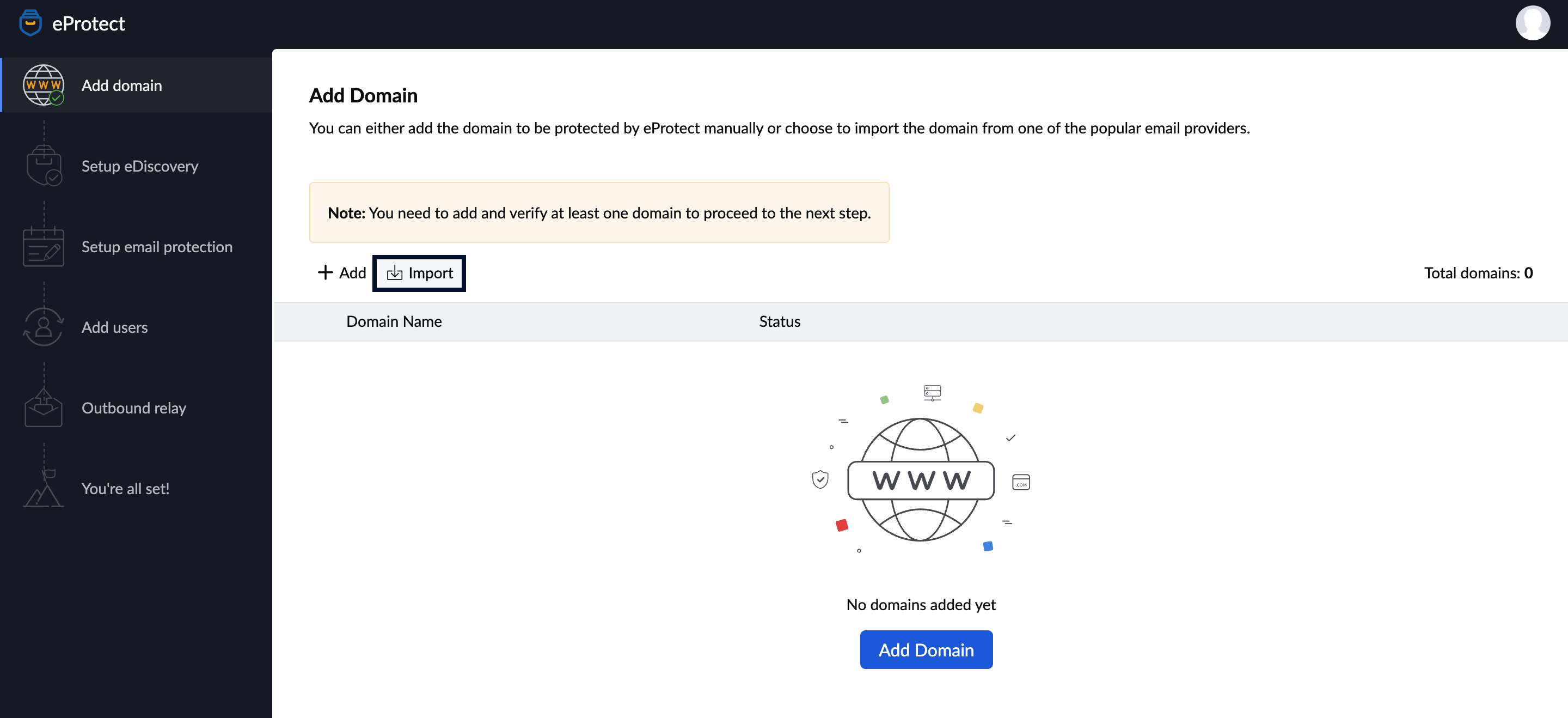 Import Domains Import Domains