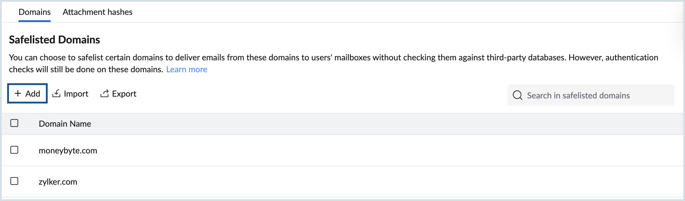 safe list add safe list add