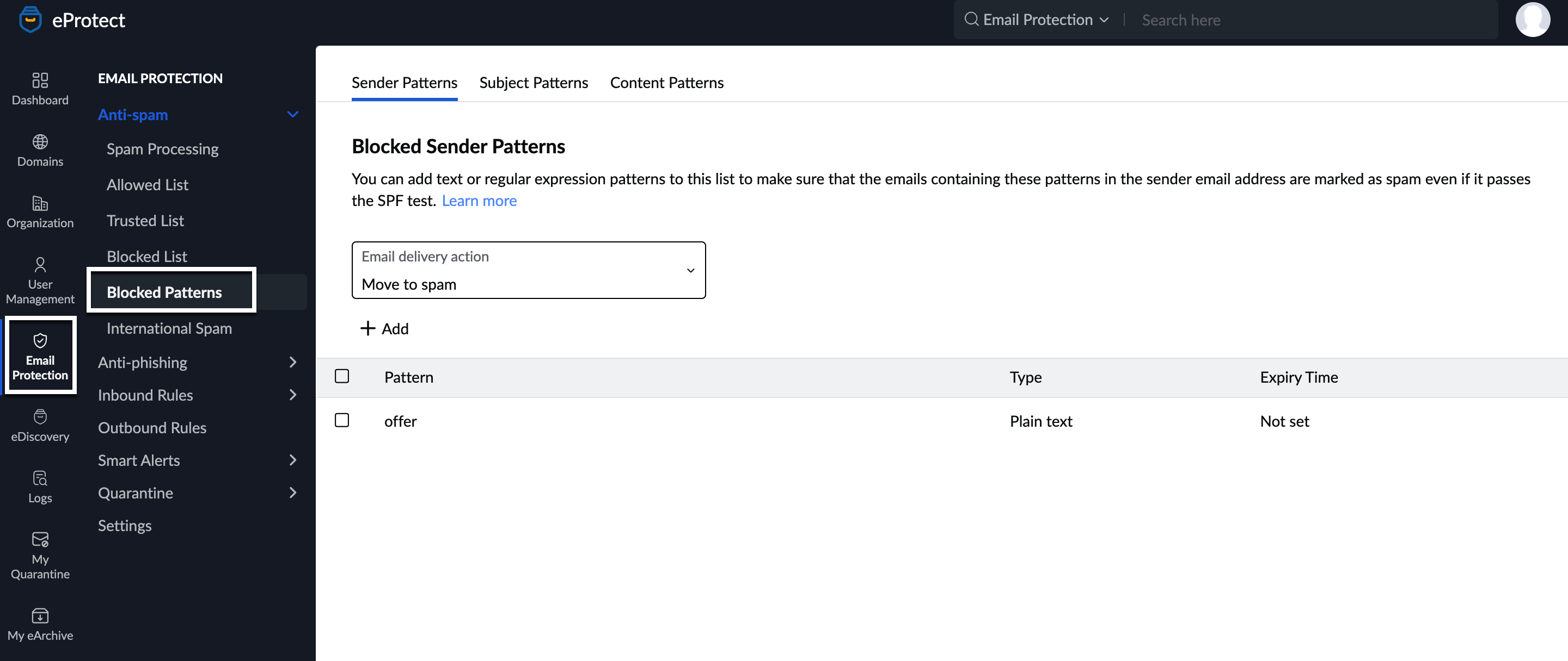 Blocked Sender Patterns Blocked Sender Patterns
