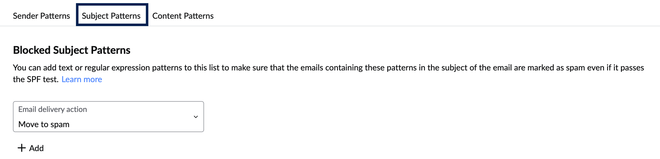 Blocked Subject Patterns Blocked Subject Patterns