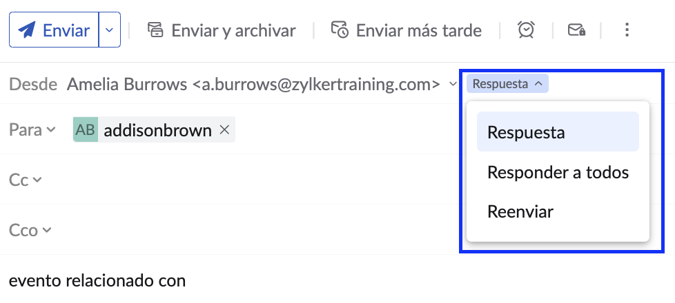 Cambiar modo de respuesta