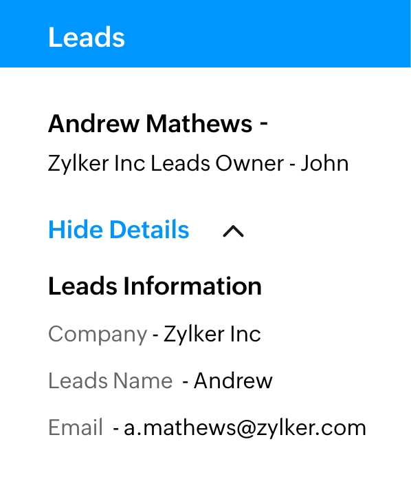 Capture leads in your CRM system