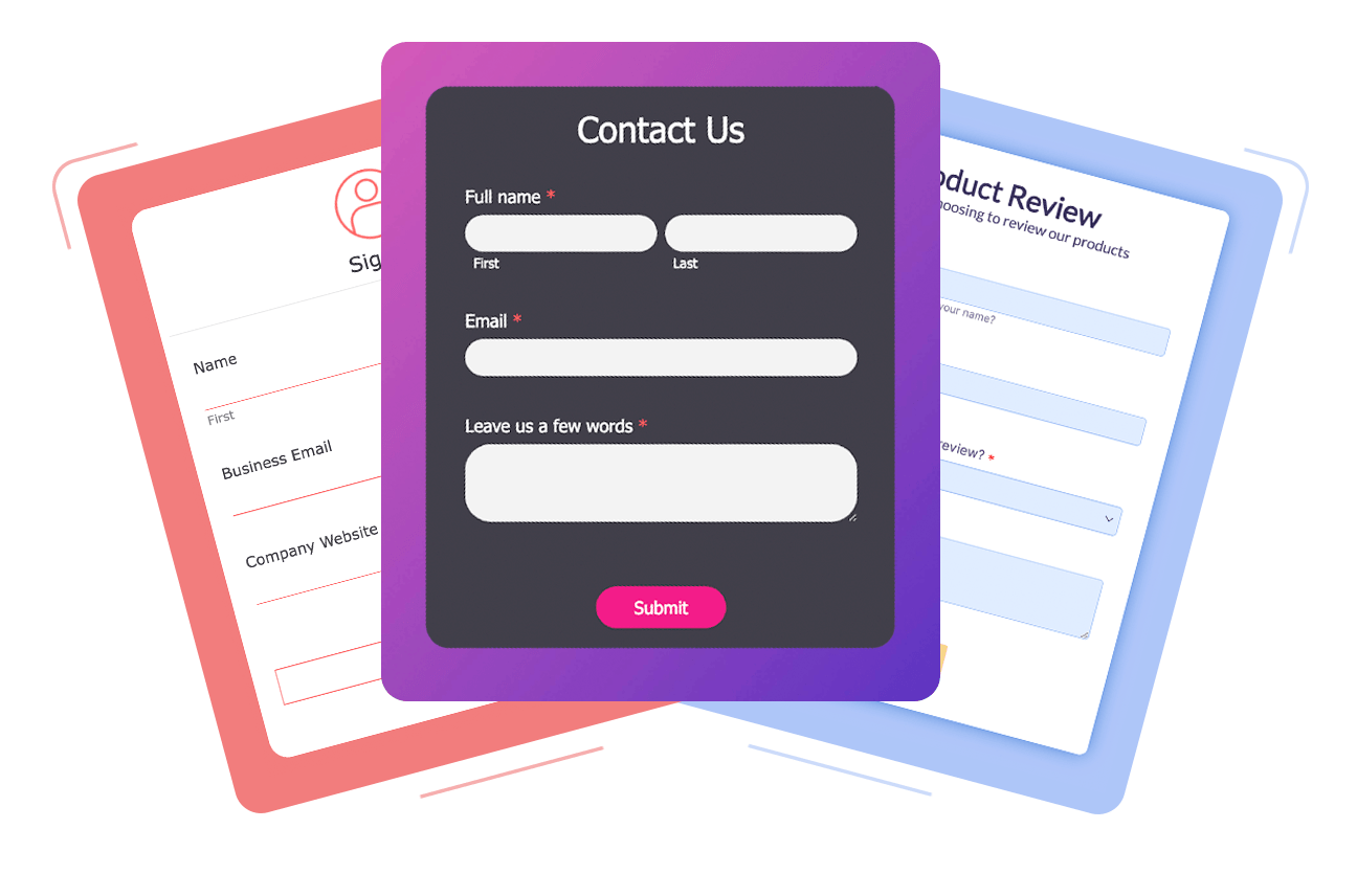 Email form templates