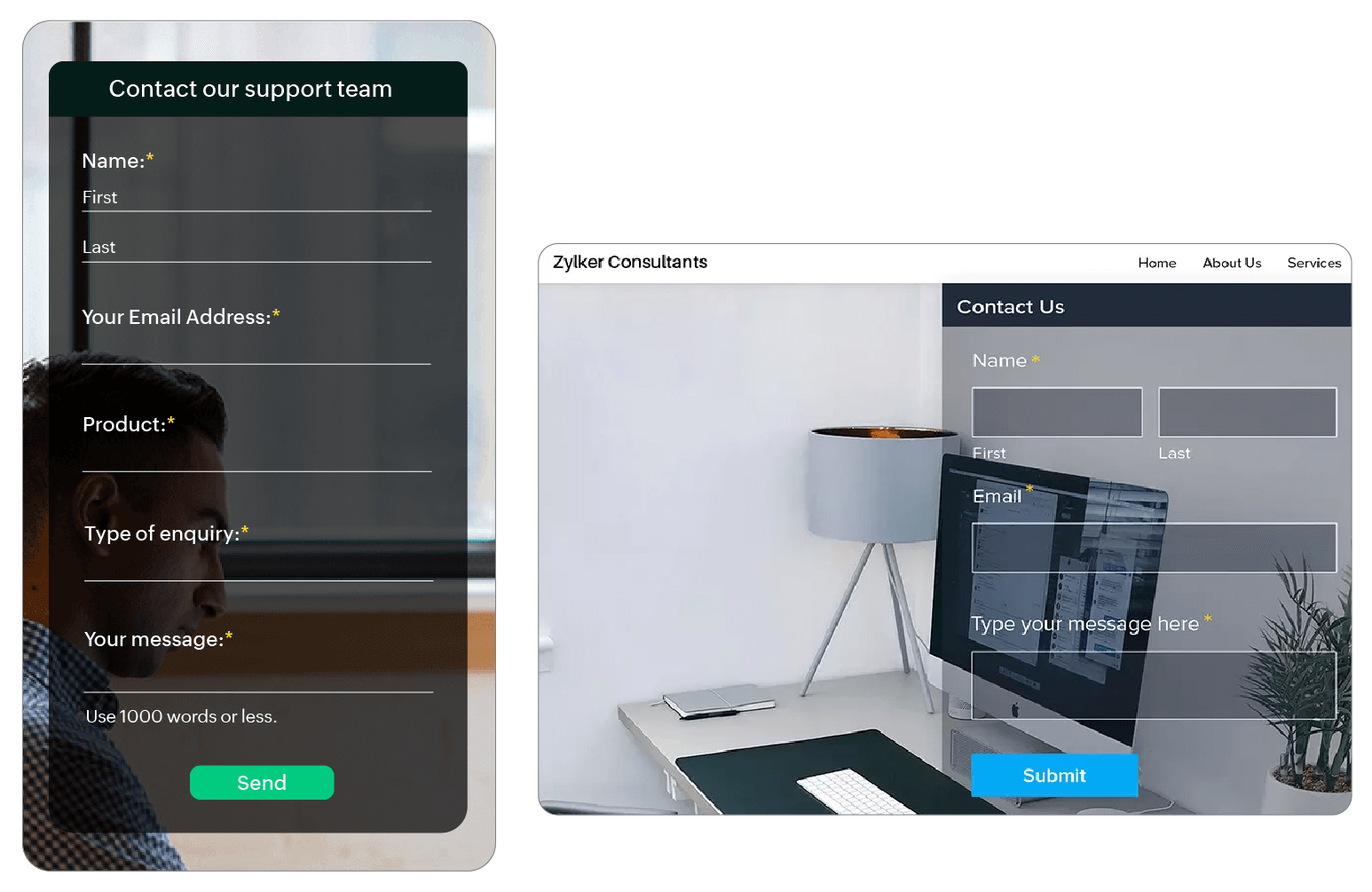 embeddable contact form