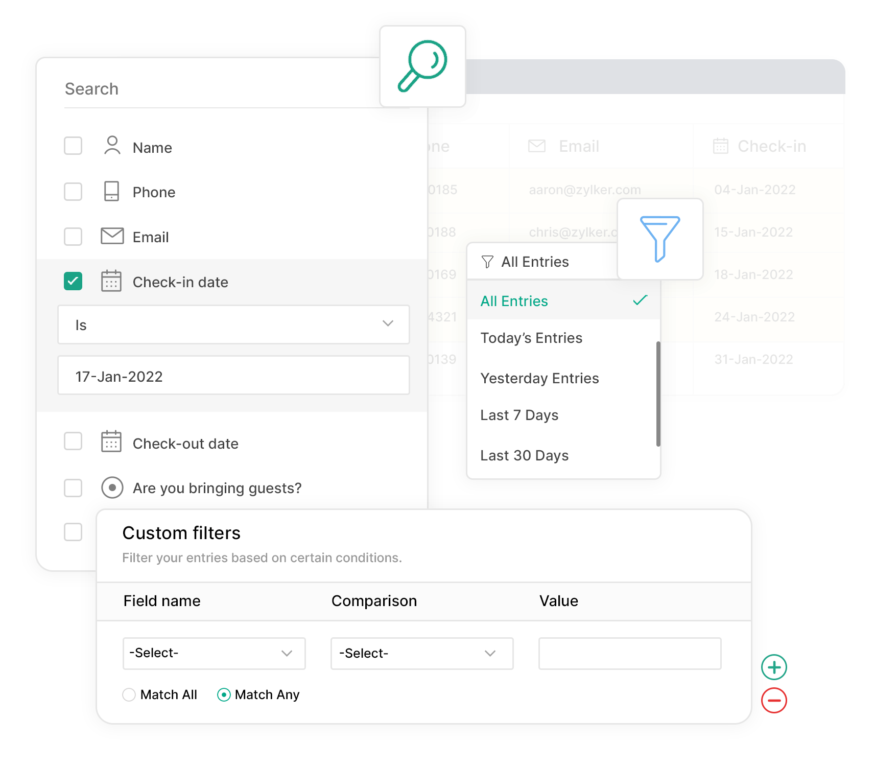 Export selective records with custom filters