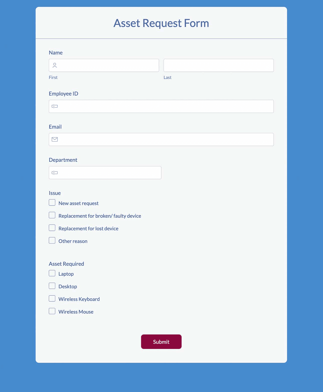 asset forms