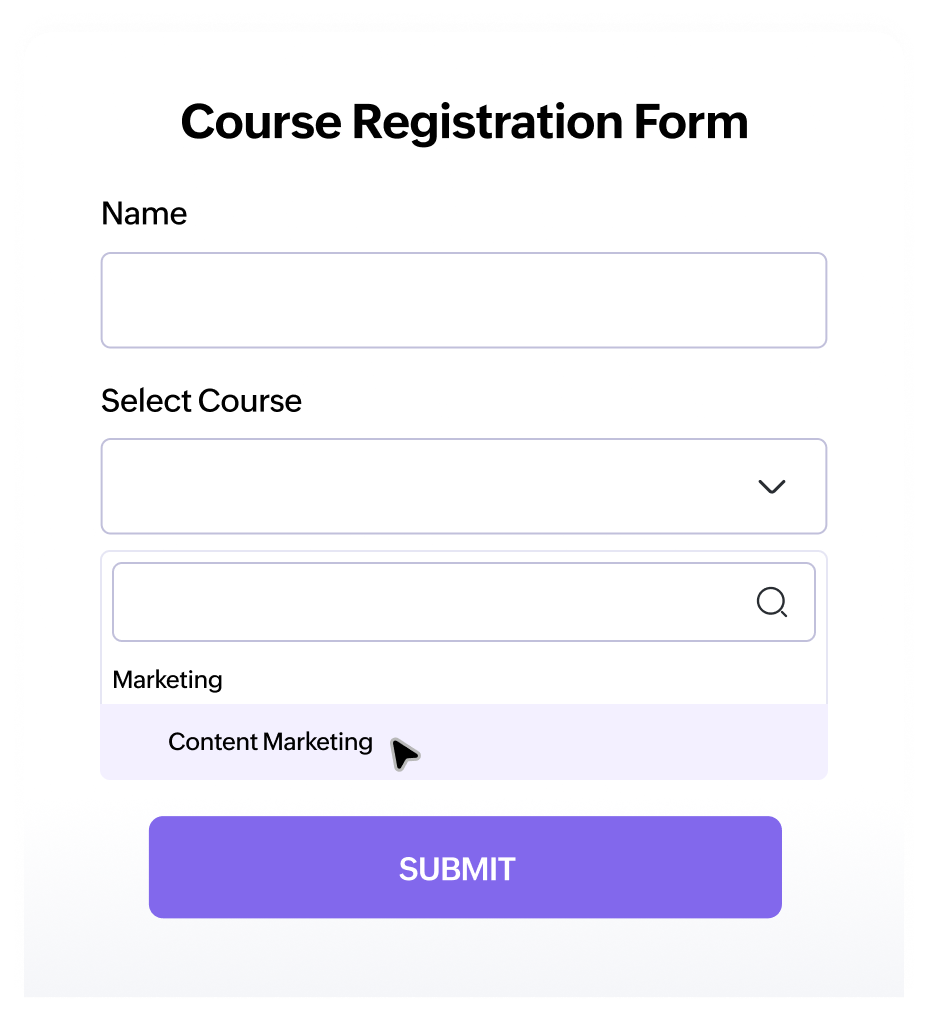 Dropdown choice field in Zoho Forms