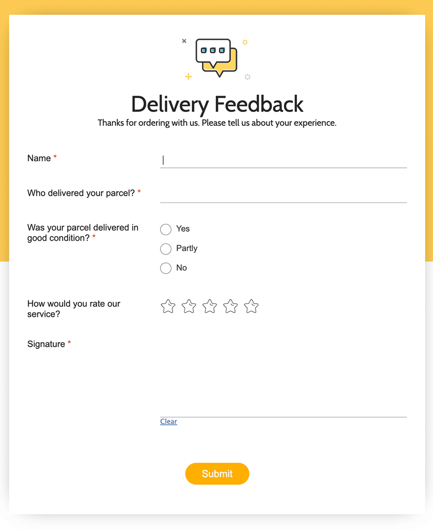 Acknowledgement forms
