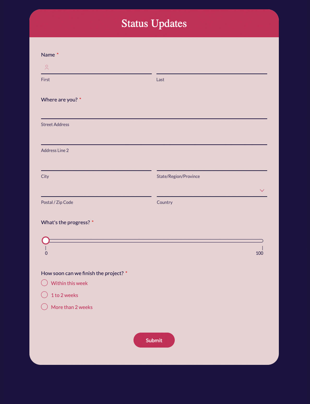 status forms