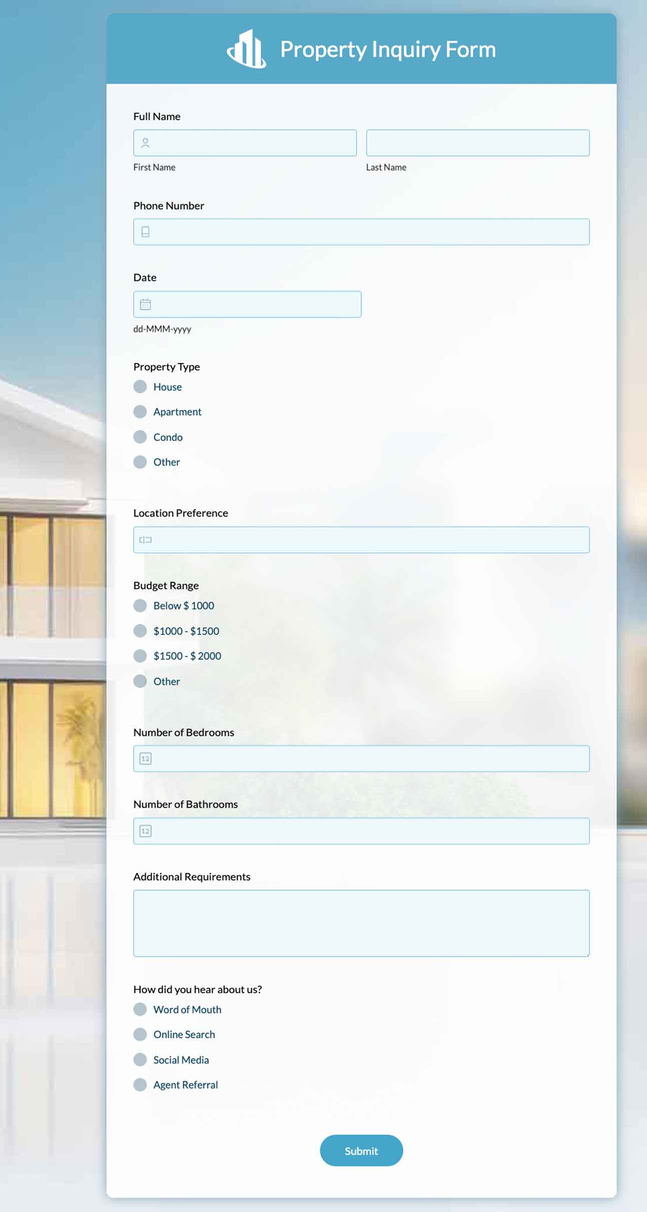 Property inquiry form
