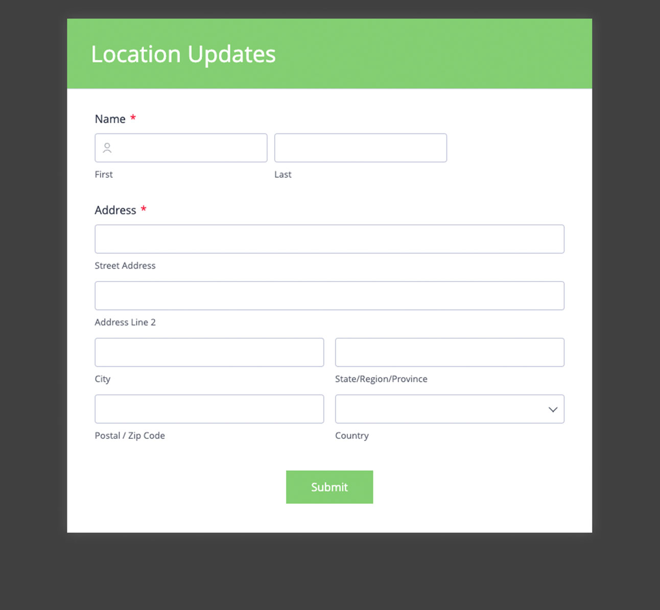 Location update form