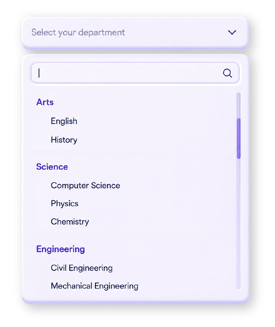 Grouped Dropdown choice field in Zoho Forms